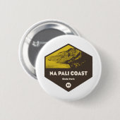 Badge Rond 5 Cm Nā Pali Coast State Park Hawaii (Devant & derrière)