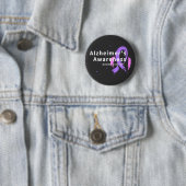 Badge Rond 5 Cm N'abandonnez jamais - La conscience d'Alzheimer (En situation)