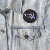 Badge Rond 5 Cm N'abandonnez jamais - La conscience d'Alzheimer (En situation)