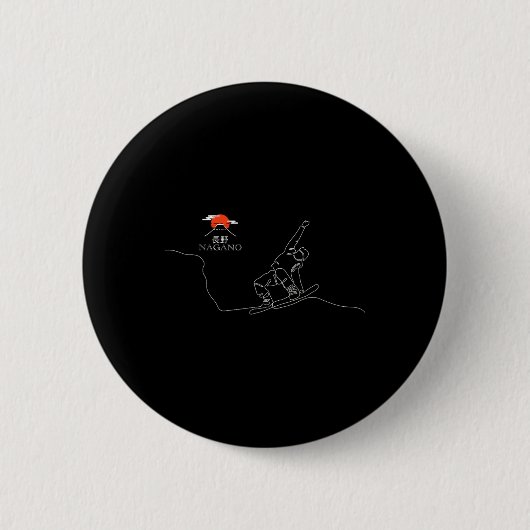 Badge Rond 5 Cm Nagano Snowboard (Devant)