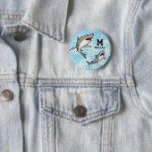 Badge Rond 5 Cm Nager, ajouter le nom et le monogramme de l'enfant (En situation)