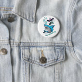 Badge Rond 5 Cm nager avec des requins (En situation)