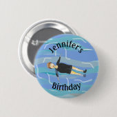 Badge Rond 5 Cm Nager nager nage mer nage (Devant & derrière)