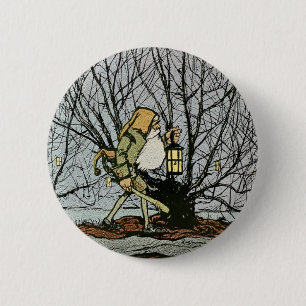 Badge Rond 5 Cm Nain avec une lanterne