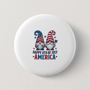 Badge Rond 5 Cm Nains Patriotiques Bonne Fête du 4 Juillet America
