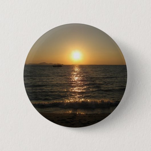 Badge Rond 5 Cm Naklua Beach Sunset .. Pattaya, Chonburi, Thaïland (Devant)