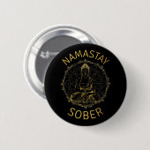 Badge Rond 5 Cm Namastay Sober II (Devant & derrière)