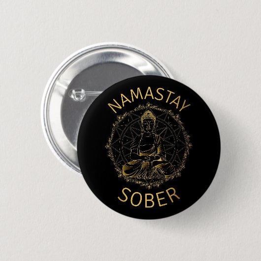Badge Rond 5 Cm Namastay Sober II (Devant & derrière)