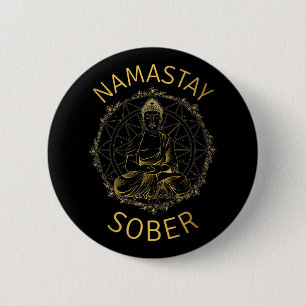Badge Rond 5 Cm Namastay Sober II