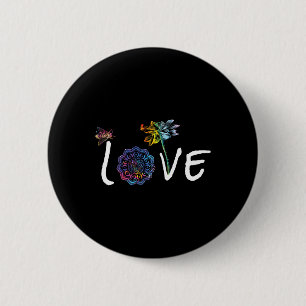 Badge Rond 5 Cm Namaste Amour Lotus Fleur Abeille Paix Méditation