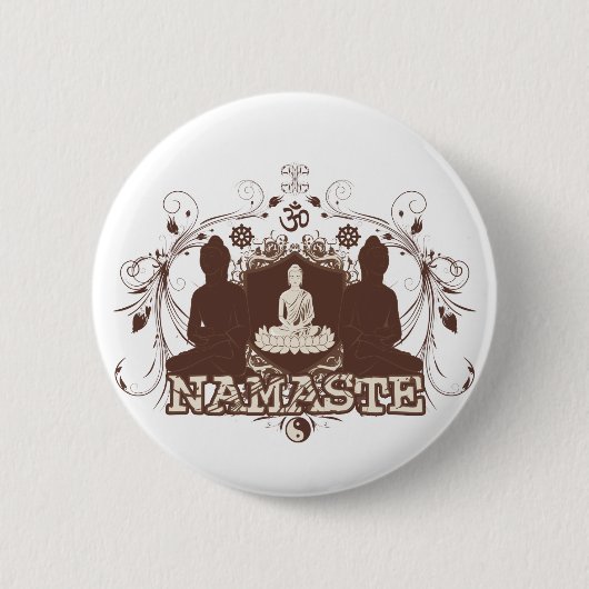 Badge Rond 5 Cm Namaste Bouddha (Devant)