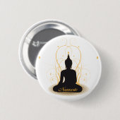 Badge Rond 5 Cm Namaste élégant Bouddha (Devant & derrière)