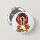Badge Rond 5 Cm Namaste indou (Devant & derrière)