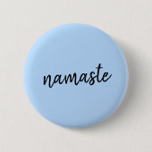Badge Rond 5 Cm Namasté | Pastel Blue Yoga Spiritual Salutation (Devant)