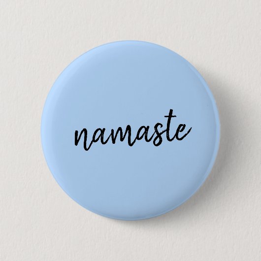 Badge Rond 5 Cm Namasté | Pastel Blue Yoga Spiritual Salutation (Devant)