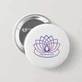 Badge Rond 5 Cm Namaste Purple et Pink Lotus Flower (Devant & derrière)