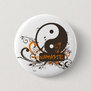 Badge Rond 5 Cm Namaste Yin Yang