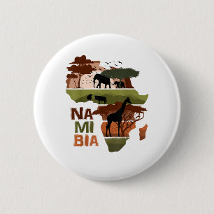 Badge Rond 5 Cm Namibie Afrique Coucher de soleil Continent Nature