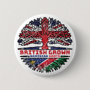 Badge Rond 5 Cm Namibie Namibie British UK Tree Roots Flag