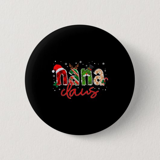 Badge Rond 5 Cm Nana Claus Santa Claus Family Matching Christmas P (Devant)