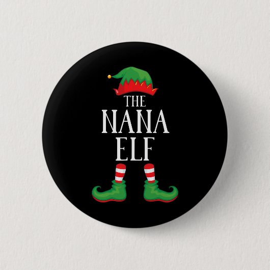 Badge Rond 5 Cm Nana Elf Groupe de jumelage Xmas Funny Famille Noë (Devant)