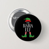 Badge Rond 5 Cm Nana Elf Groupe de jumelage Xmas Funny Famille Noë (Devant & derrière)