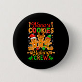 Badge Rond 5 Cm Nana's Xmas Cookie Baking Crew Funny Baker Gingerb (Devant)