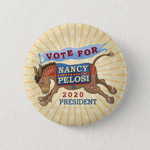 Badge Rond 5 Cm Nancy Pelosi pour l'âne 2020 de président