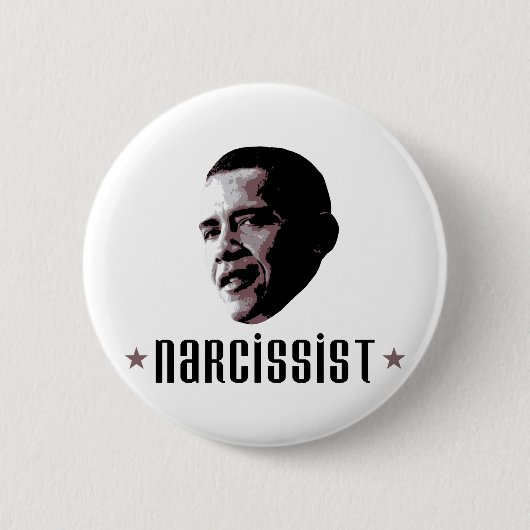 Badge Rond 5 Cm Narcissist de Barack Obama (Devant)