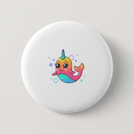Badge Rond 5 Cm Narwhal (Devant)