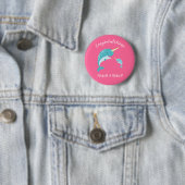 Badge Rond 5 Cm Narwhal Baby shower Rose fille mignonne (En situation)