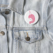 Badge Rond 5 Cm Narwhal rose (En situation)
