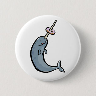 Badge Rond 5 Cm narwhale et beignet