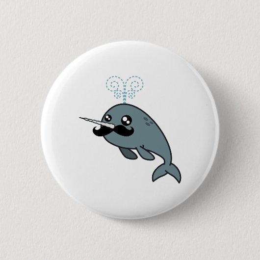 Badge Rond 5 Cm Narwhalstache (Devant)