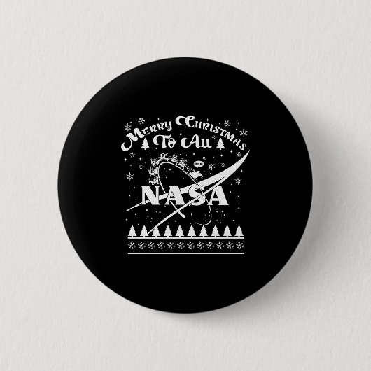 Badge Rond 5 Cm Nasa Merry Christmas To All Ugly Sweater Logo With (Devant)
