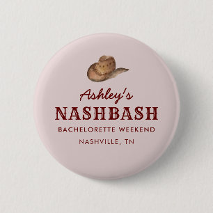 Badge Rond 5 Cm Nash Bash Nashville Enterrement de Vie de Jeune Fi