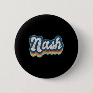 Badge Rond 5 Cm Nash prénom garçon style vintage 70s 80s personnel