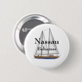 Badge Rond 5 Cm Nassau Bahamas (Devant & derrière)