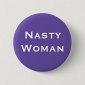 Badge Rond 5 Cm Nasty Woman - texte blanc en gras sur violet (Devant)