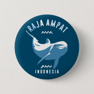 Badge Rond 5 Cm Natation avec les dauphins à Raja Ampat