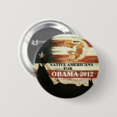 Badge Rond 5 Cm Natifs américains pour Obama 2012 (Devant & derrière)