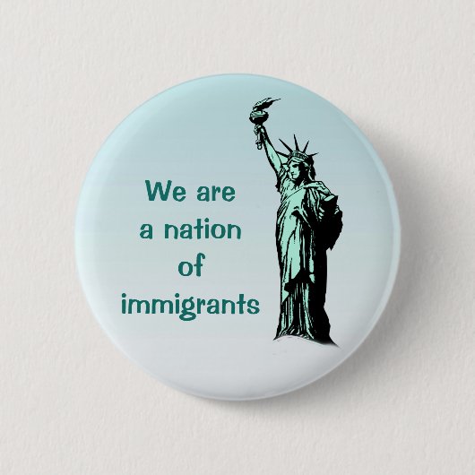 Badge Rond 5 Cm Nation de bouton de bleu d'immigrés (Devant)