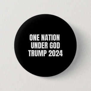 Badge Rond 5 Cm Nation Under God Trump 2024 God American Flag Jesu
