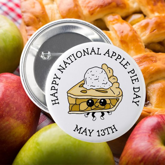 Badge Rond 5 Cm National Apple Pie Day May 13th