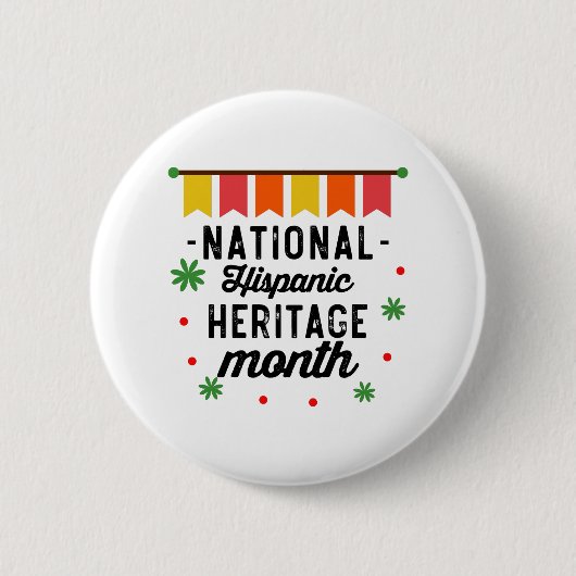 Badge Rond 5 Cm National Hispanique Mois du patrimoine Funny Cadea (Devant)