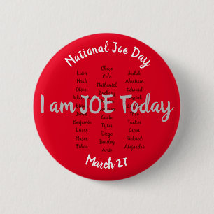 Badge Rond 5 Cm National Joe Day, 27 mars 6 Cm Round Badge