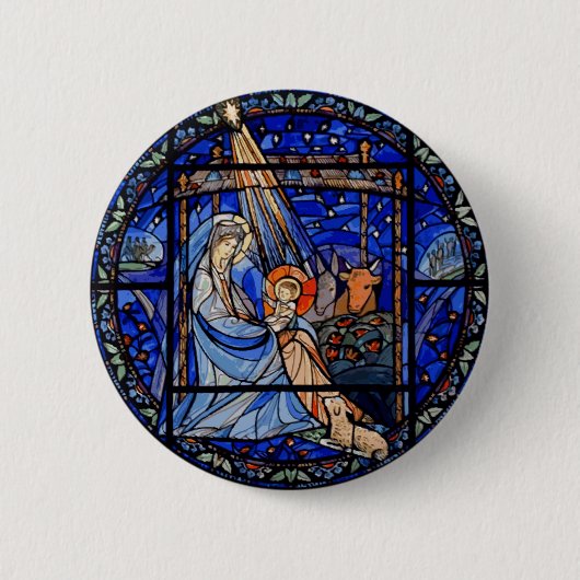 Badge Rond 5 Cm Nativité du style Verre Trait (Devant)