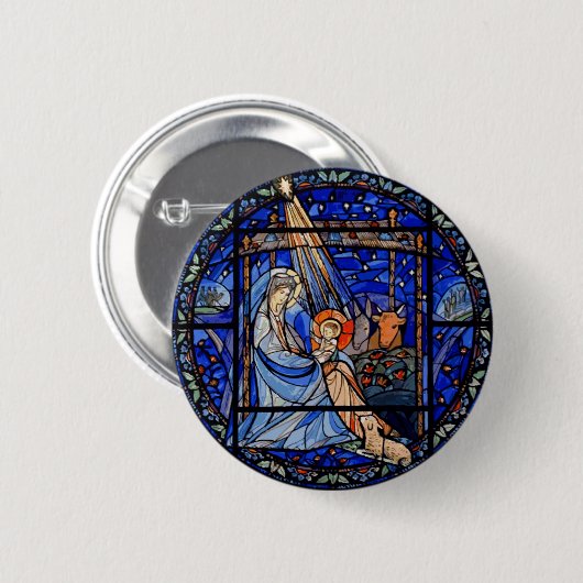 Badge Rond 5 Cm Nativité du style Verre Trait (Devant & derrière)