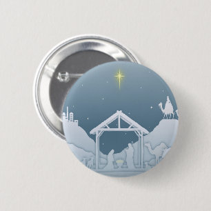 Badge Rond 5 Cm Nativity Scene