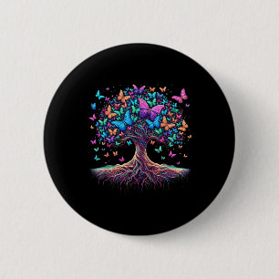 Badge Rond 5 Cm Nature de l'arbre à papillons